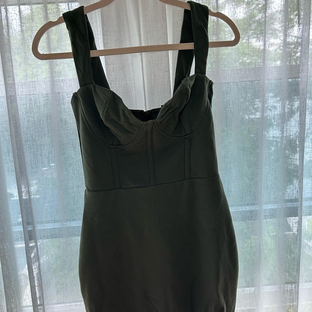 green corset dress